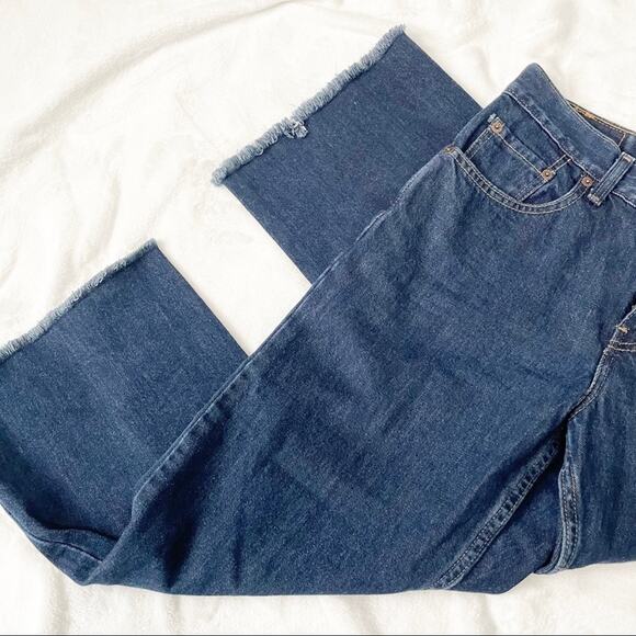 Levi’s 577 low rise loose fit cropped vintage 90s jeans size 6 blue denim - Picture 4 of 9